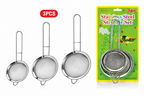 Stainless Steel Tea Strainer Set (3-Piece)