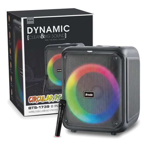 BTS-1739 Dynamic Bluetooth Speaker with box on white background