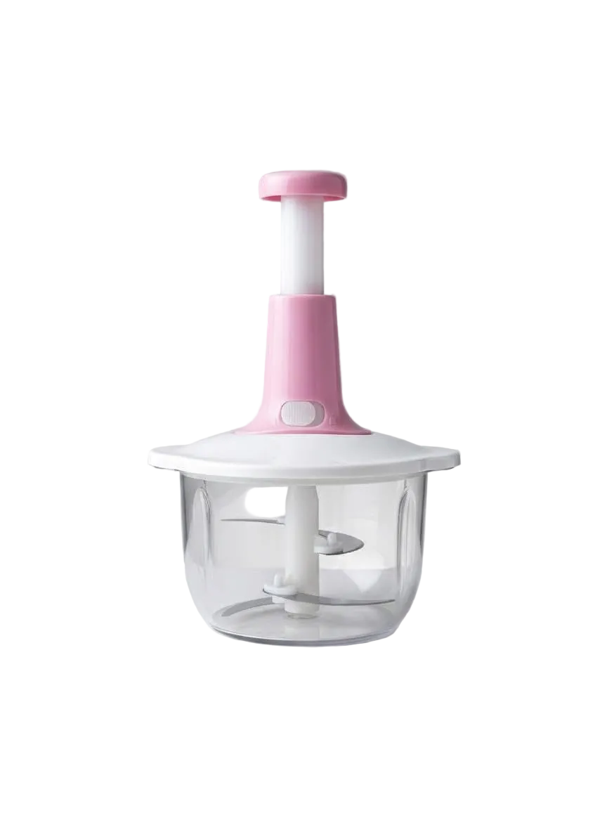 1.5L manual food chopper with clear bowl on white background